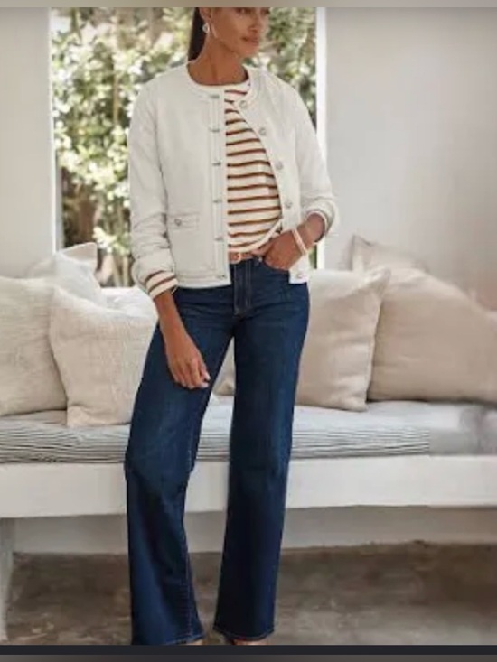 J. Jill Denim - J. Jill Denim Smooth Fit Full Leg Dark Blue High-Rise Jeans 10
